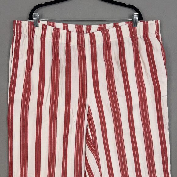 Old Navy Pants Womens 2X Red White Striped High Rise Wide Leg Comfort Waist - Picture 2 of 16